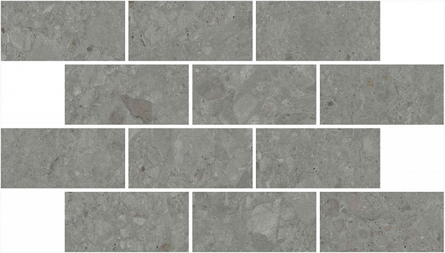 DD606120/MM Чеппо ди Гре мозаичный серый тёмный матовый обрезной 34,6x20x0,9 керамогранит